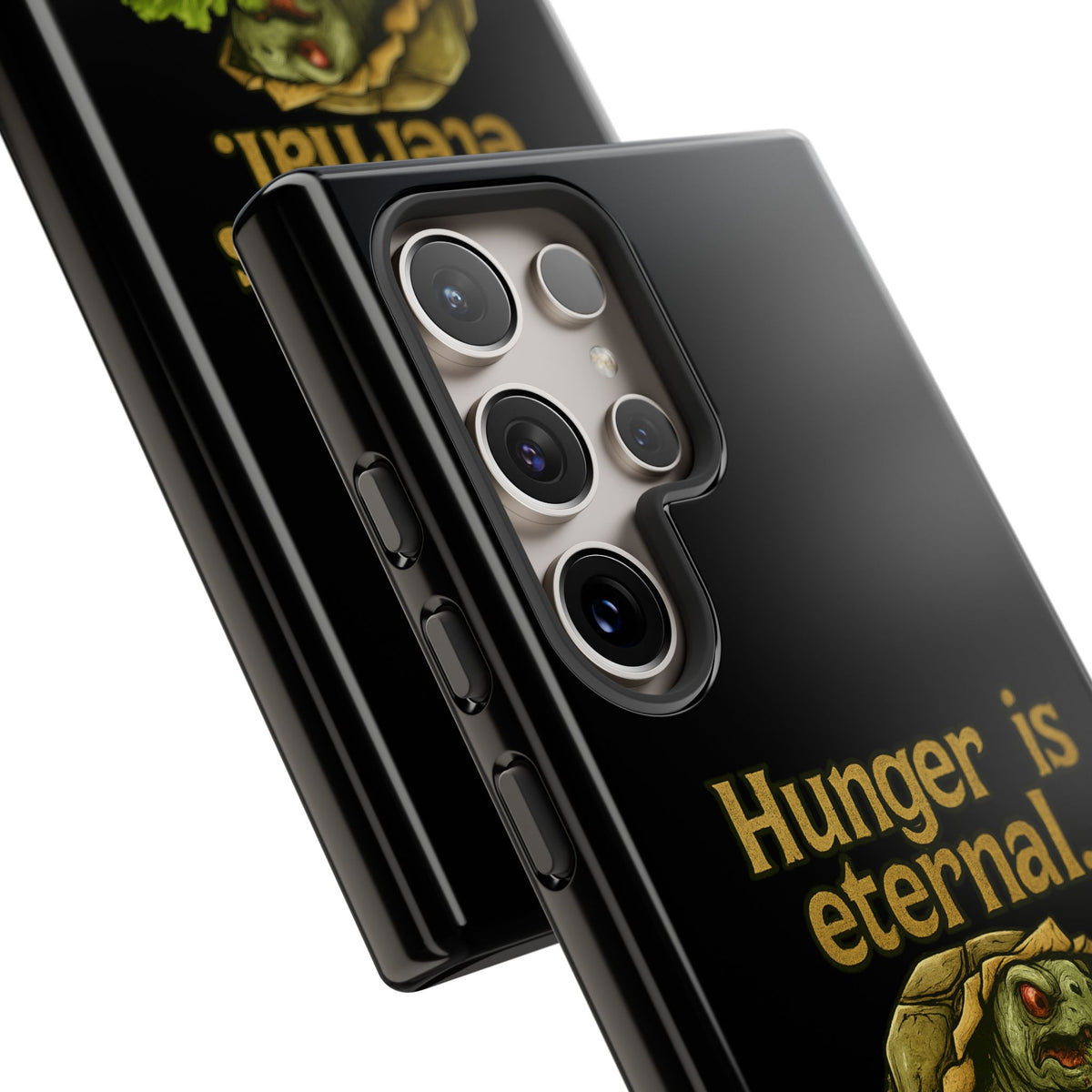 Phone Case — 'Hunger Is Eternal, Your Fingers Are Optional' Turtle Snack Graphic