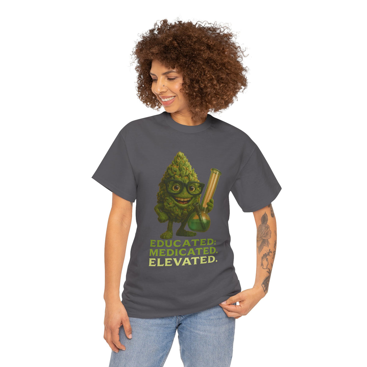 Educated. Medicated. Elevated. – Nerd Nug with Bong Tee