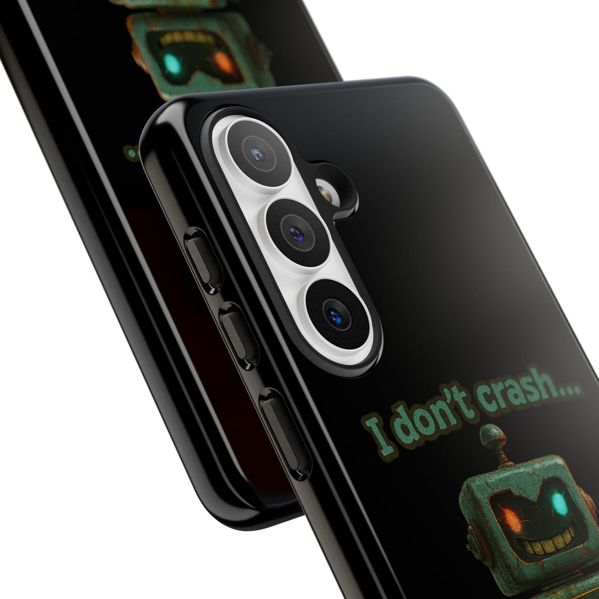 Phone Case — "I Don't Crash... I Recalibrate" Retro Robot Protective Cover