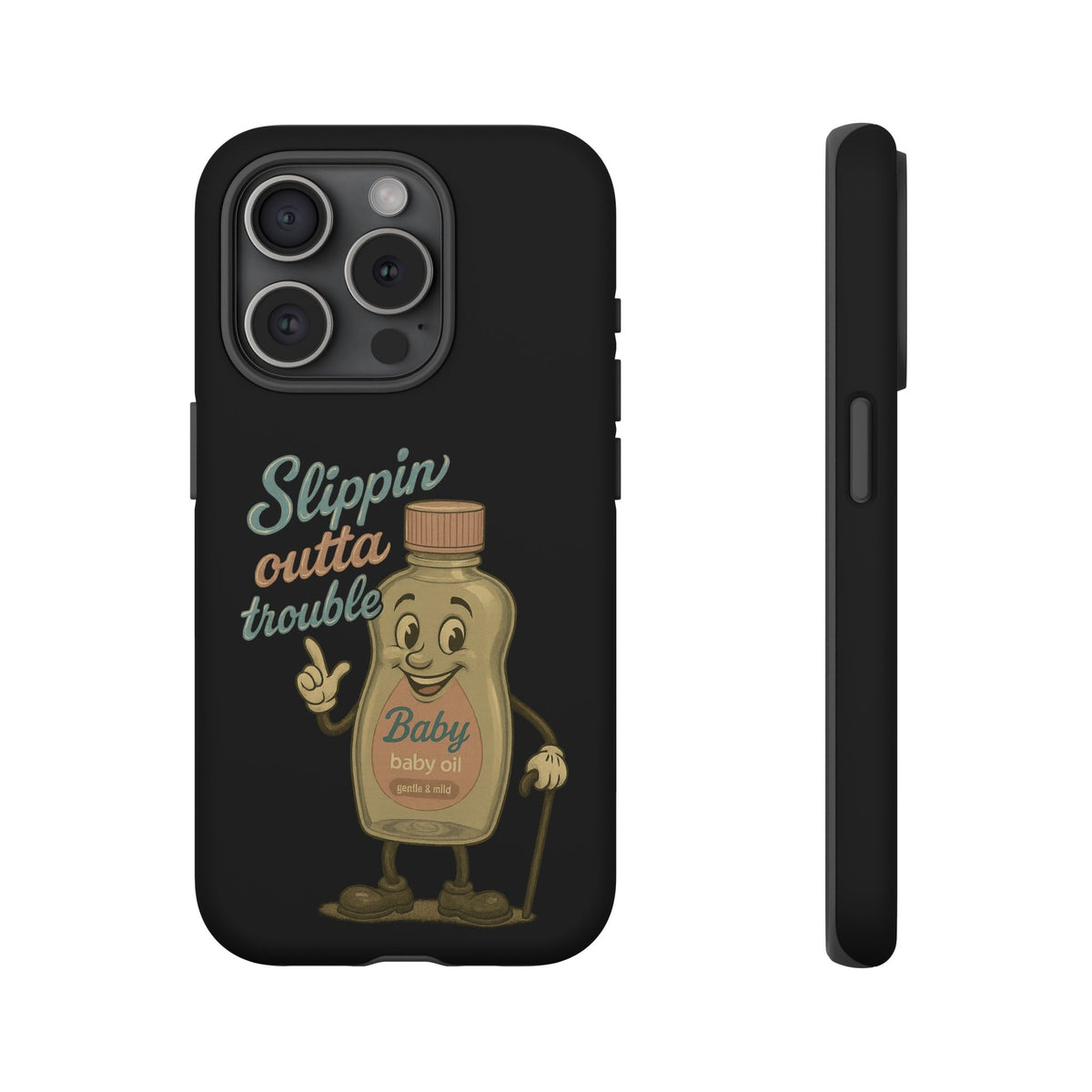 Phone Case — 'Slippin Outta Trouble' Retro Baby Oil Mascot