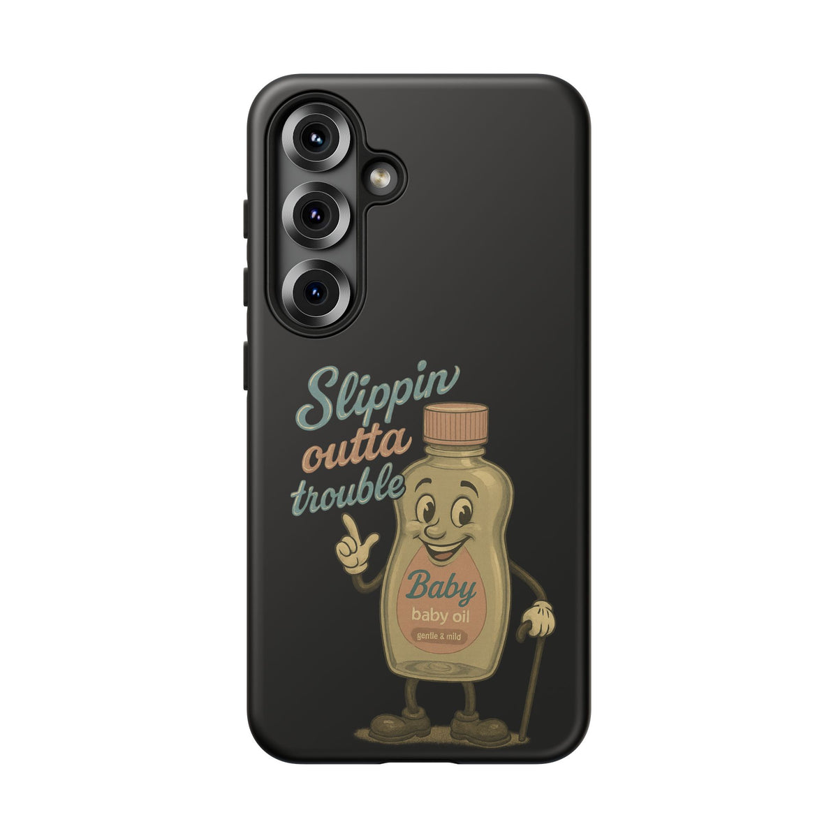 Phone Case — 'Slippin Outta Trouble' Retro Baby Oil Mascot