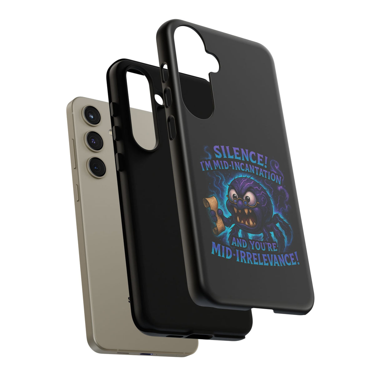 Phone Case — "Silence! I'm Mid-Incantation" Cute Angry Spider Magic Design