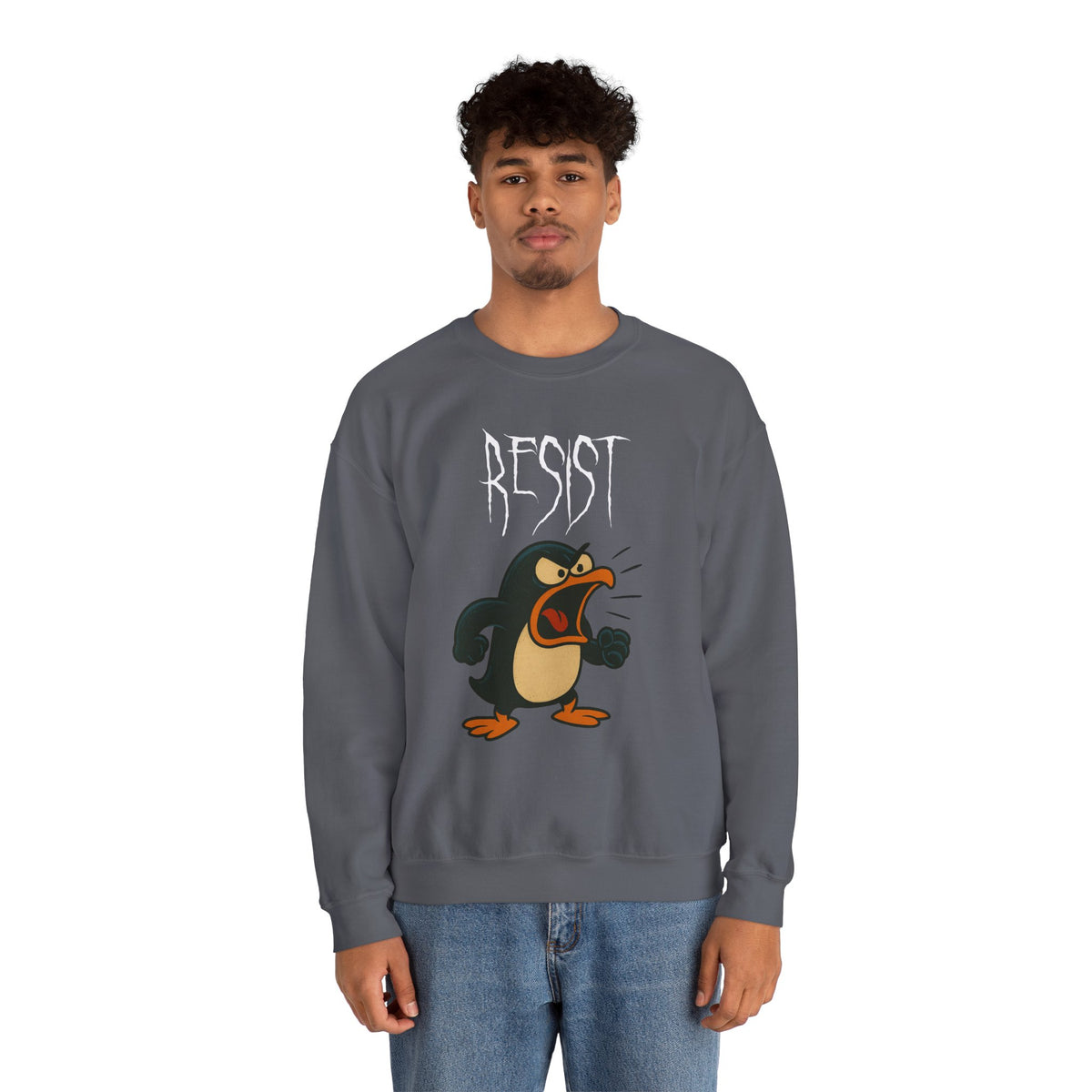 We Will Resist – Angry Penguin & Politician Crewneck Sweatshirt