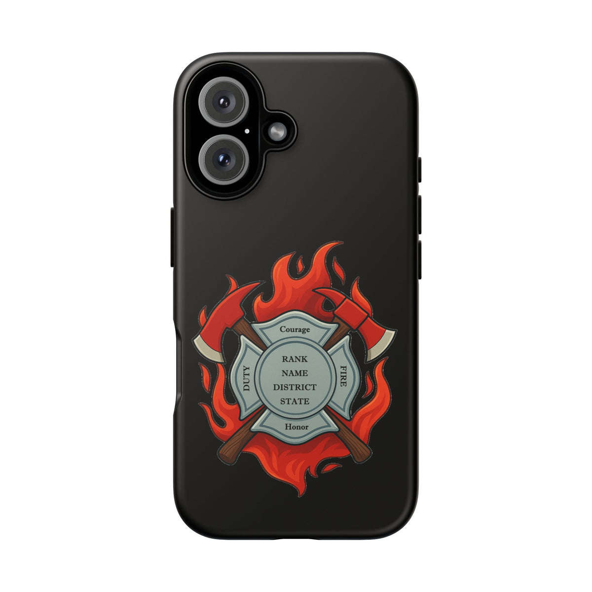 Firefighter Maltese Cross Phone Case — Custom Rank/Name/District Design