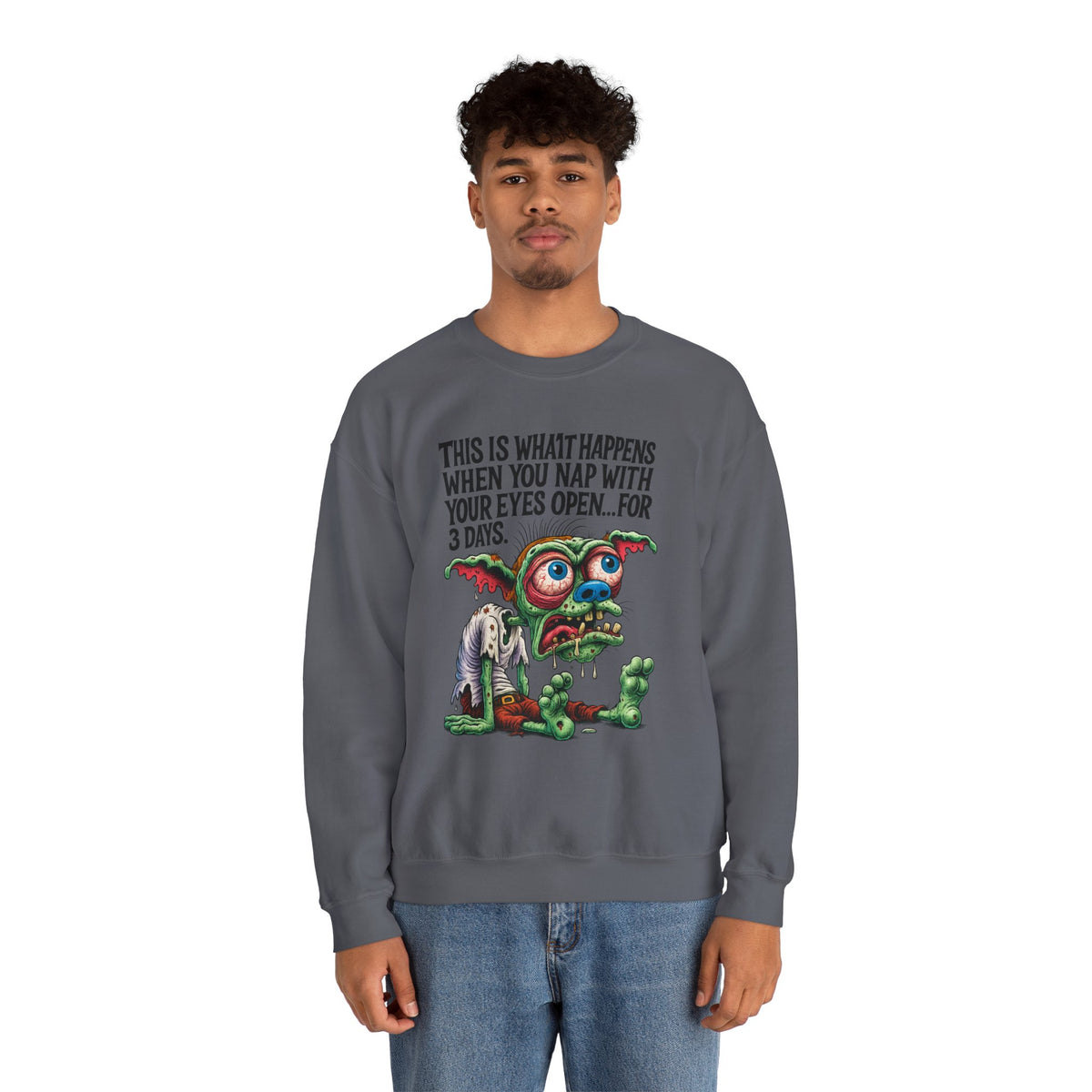Open Nap Zombie Creature Crewneck