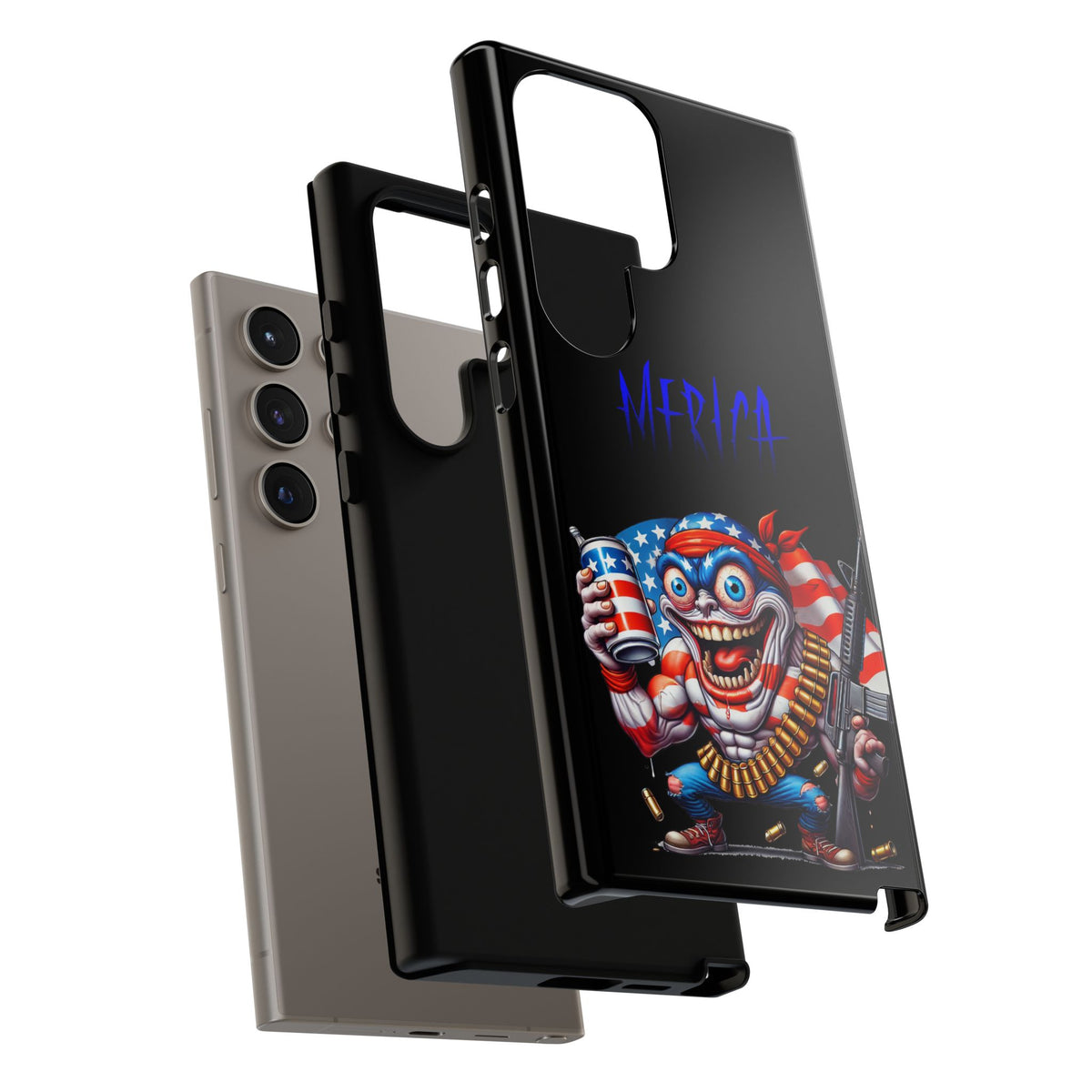 Phone Case — Patriotic 'Merica Clown with Flag, Beer & Rifle