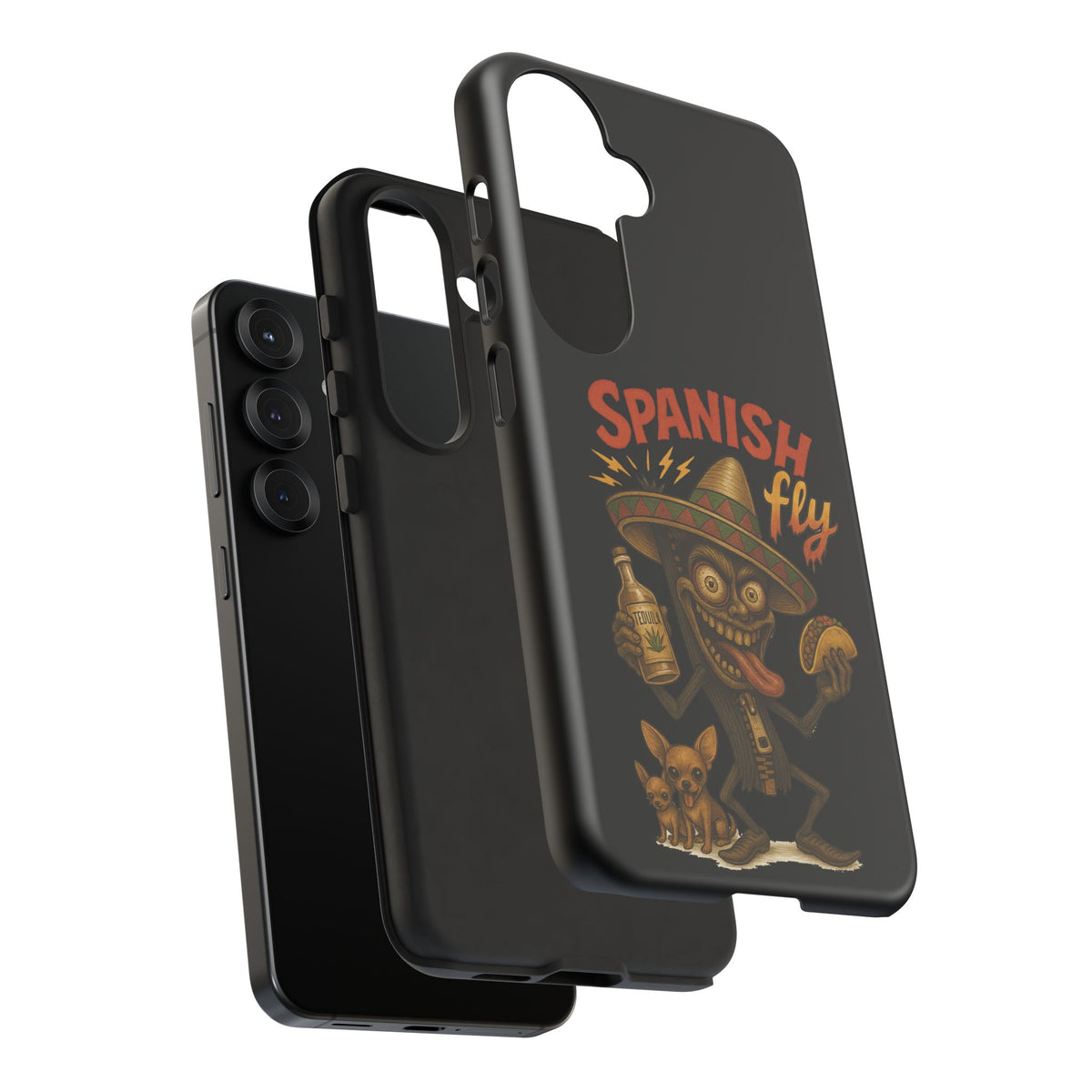 Spanish Fly Tough Phone Case — Retro Skull Sombrero Design
