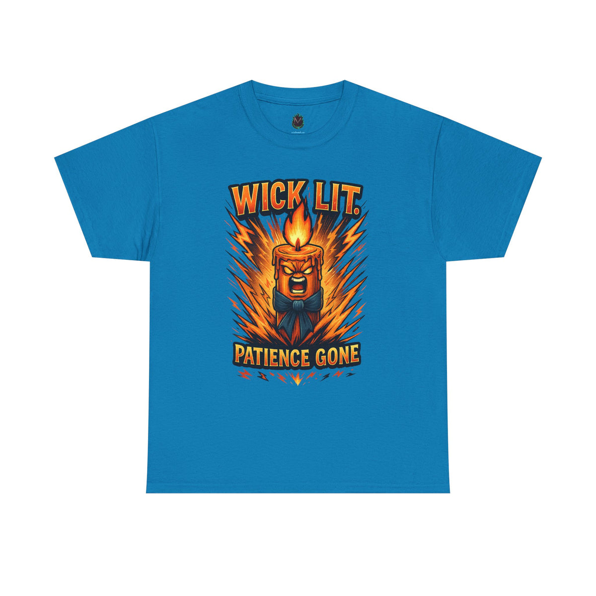 Wick Lit Candle Head, T-Shirt | Patience Gone, Flaming Candle Graphic