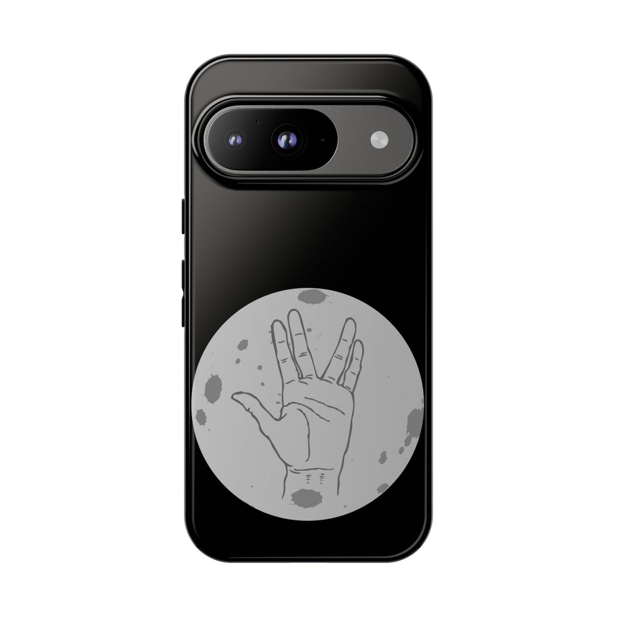 Spock Live Long Phone Case — Vulcan Salute Moon Graphic