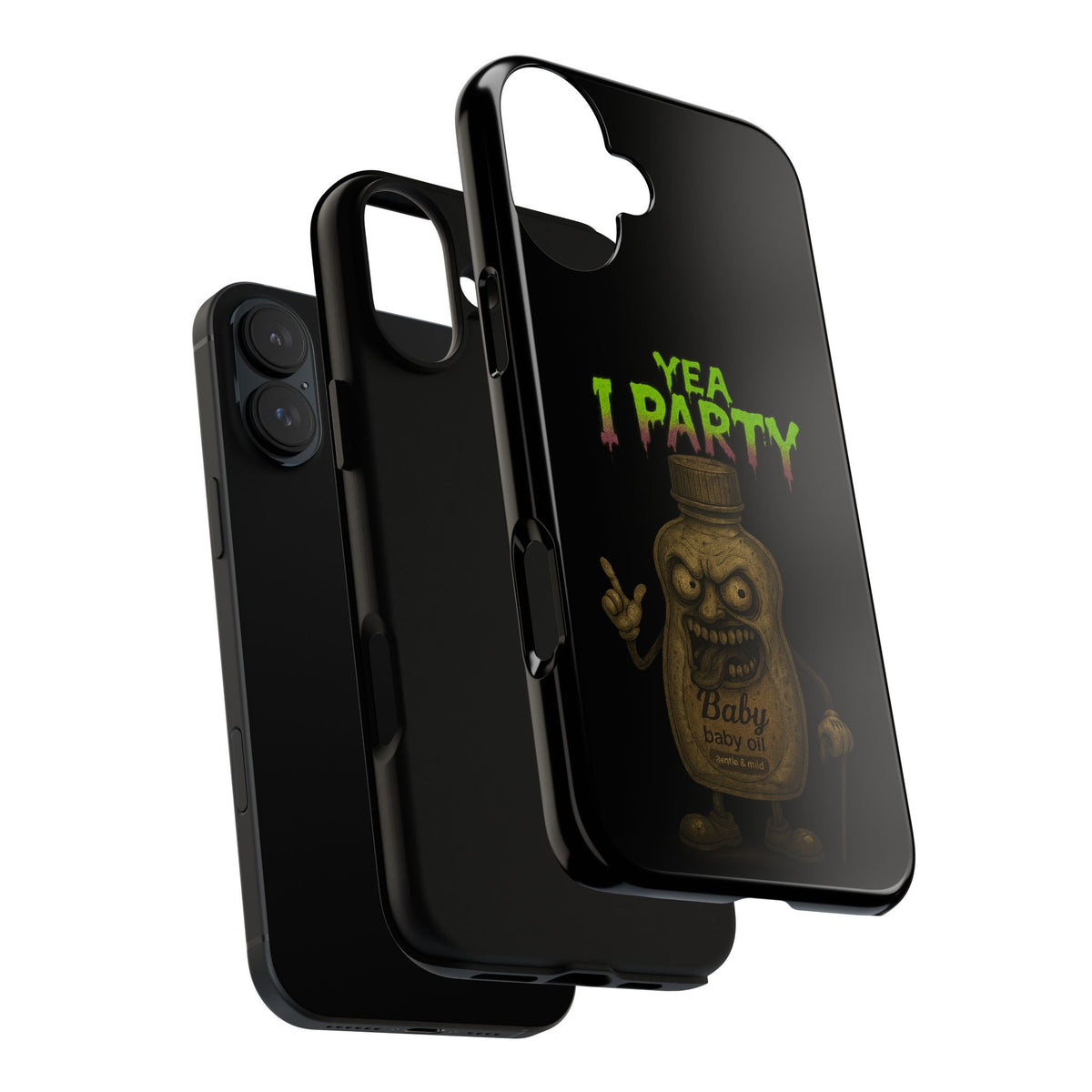Phone Case — 'Yea I Party' Creepy Baby Bottle Graphic