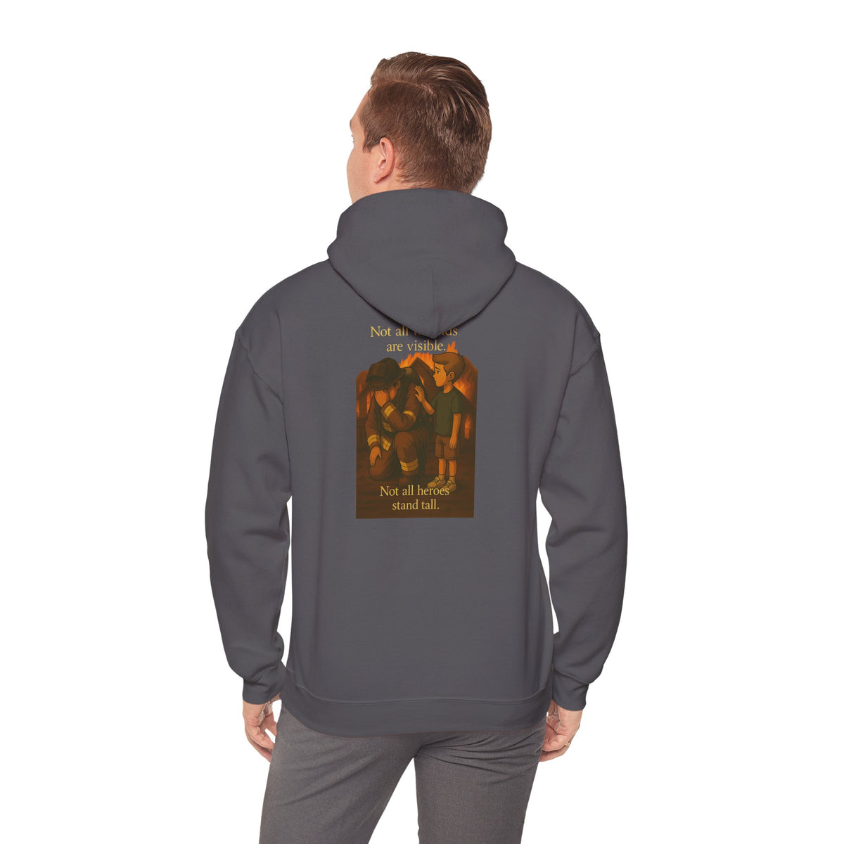 Graphic Hoodie - 'Not All Heroes Stand Tall' Badge & Vintage Group Art Pullover
