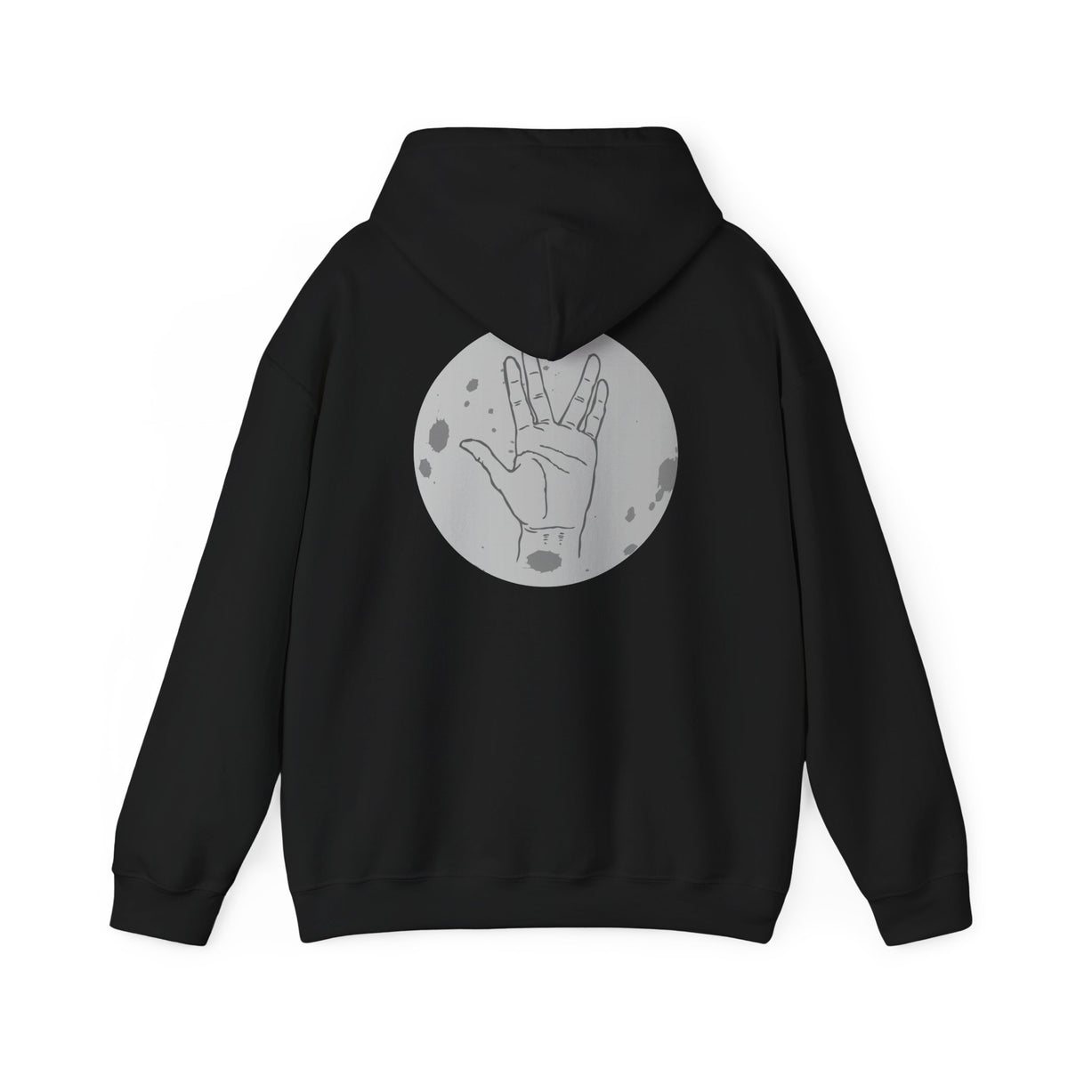 Vulcan Salute Hoodie — Retro Space Hand Graphic Pullover