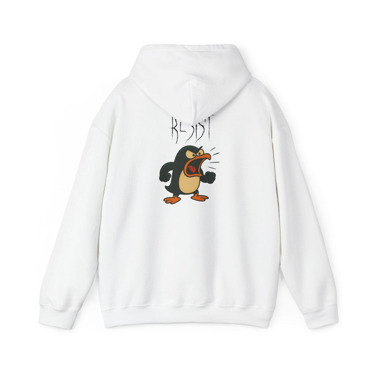 Angry Penguin Graphic Hoodie — 'ROAR' Retro Cartoon Streetwear