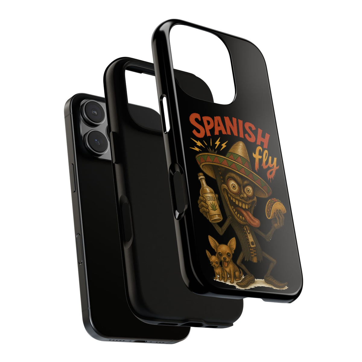 Spanish Fly Tough Phone Case — Retro Skull Sombrero Design