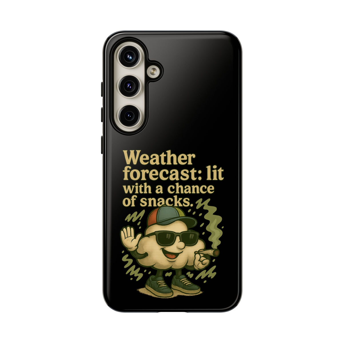 Phone Case — "Weather Forecast: Lit with a Chance of Snacks" Retro Graphic
