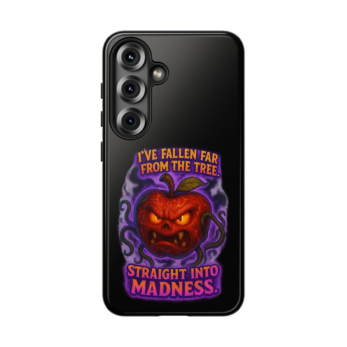 Phone Case — 'I've Fallen Far From the Tree, Straight Into Madness' Pumpkin Horror Design
