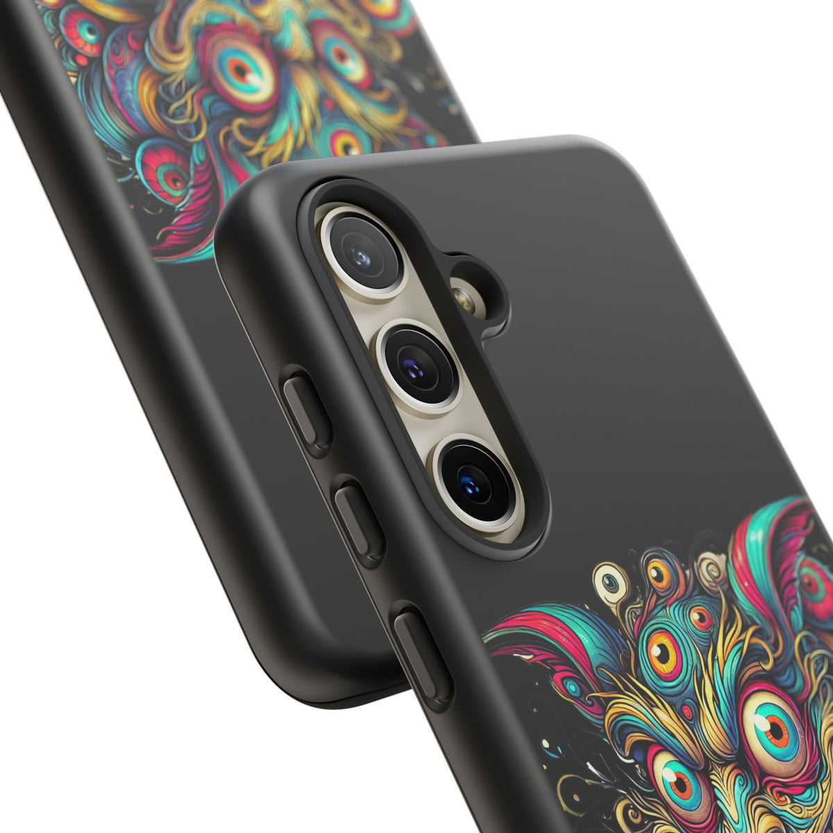 Psychedelic Mischief Phone Case — Colorful Grinning Monster Design
