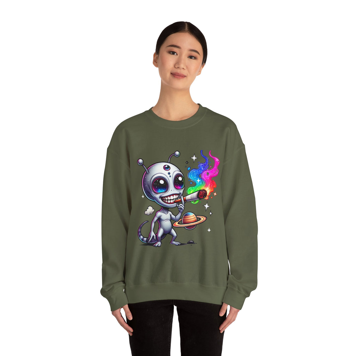 Stoned Alien Galaxy Crewneck Sweatshirt
