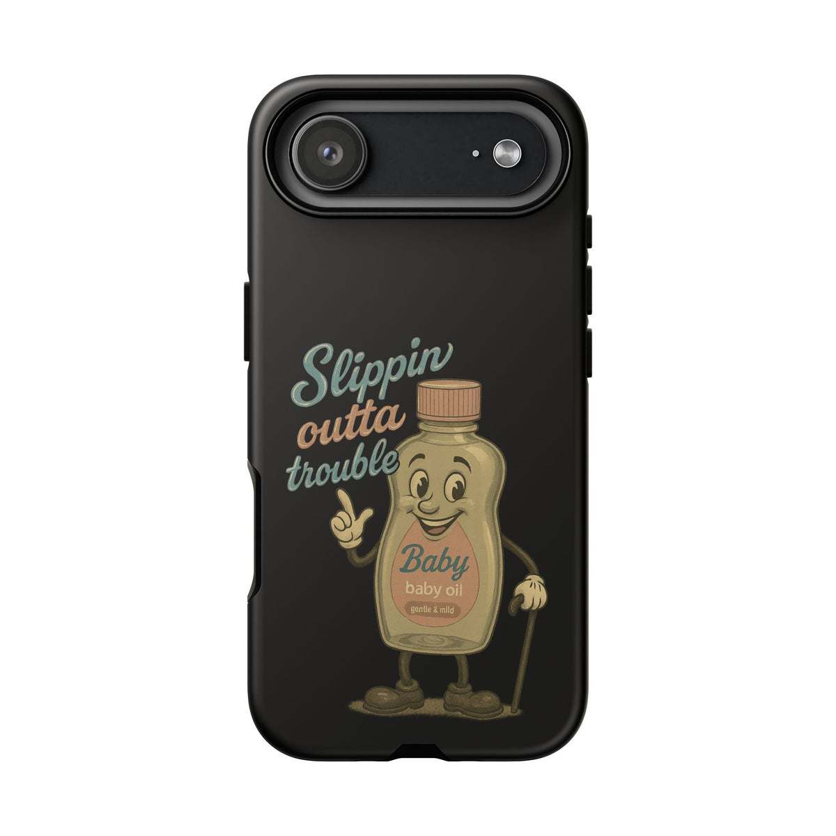 Phone Case — 'Slippin Outta Trouble' Retro Baby Oil Mascot