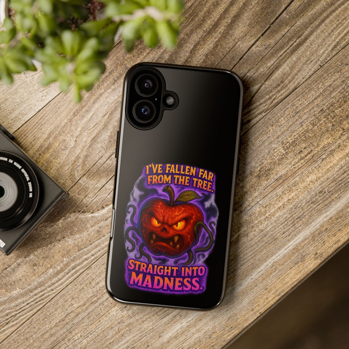 Phone Case — 'I've Fallen Far From the Tree, Straight Into Madness' Pumpkin Horror Design