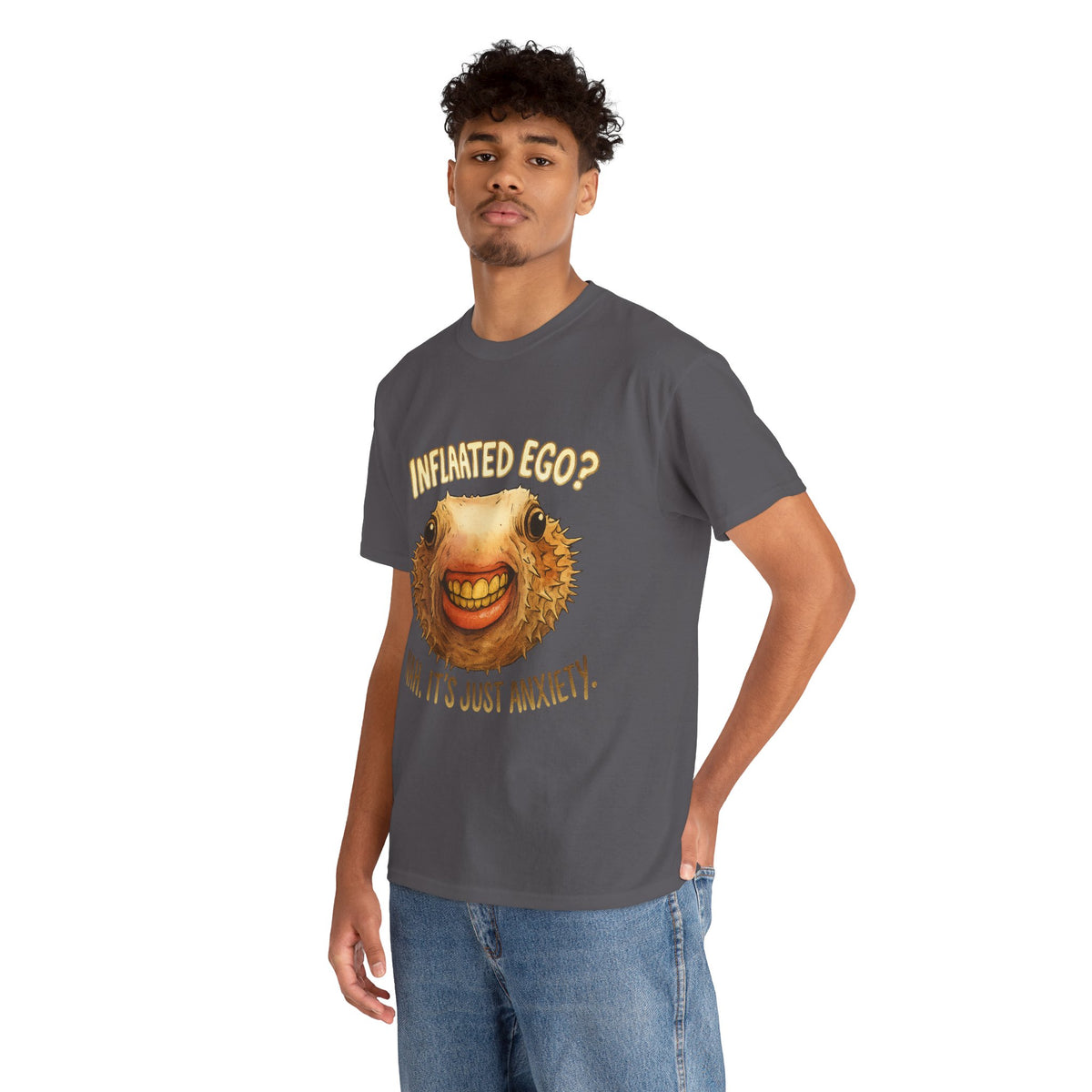 Inflated Ego? Nah, It’s Just Anxiety – Funny Pufferfish T-Shirt