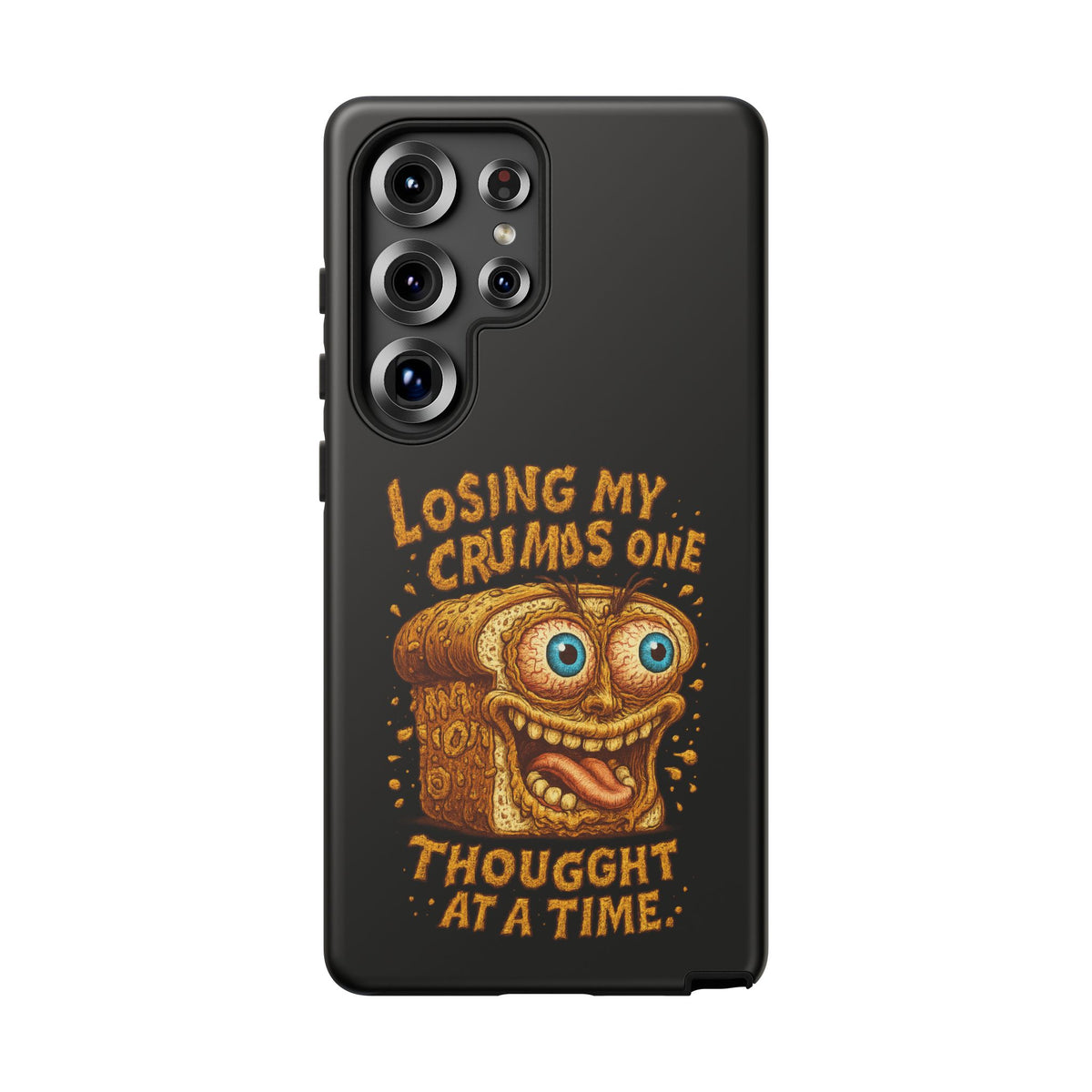 Phone Case — "Losing My Crumbs One Thought at a Time" Funny Retro Bread Illustration