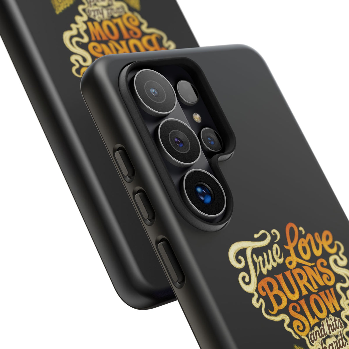 Phone Case — "True Love Burns Slow" Vintage Cat Heart Design