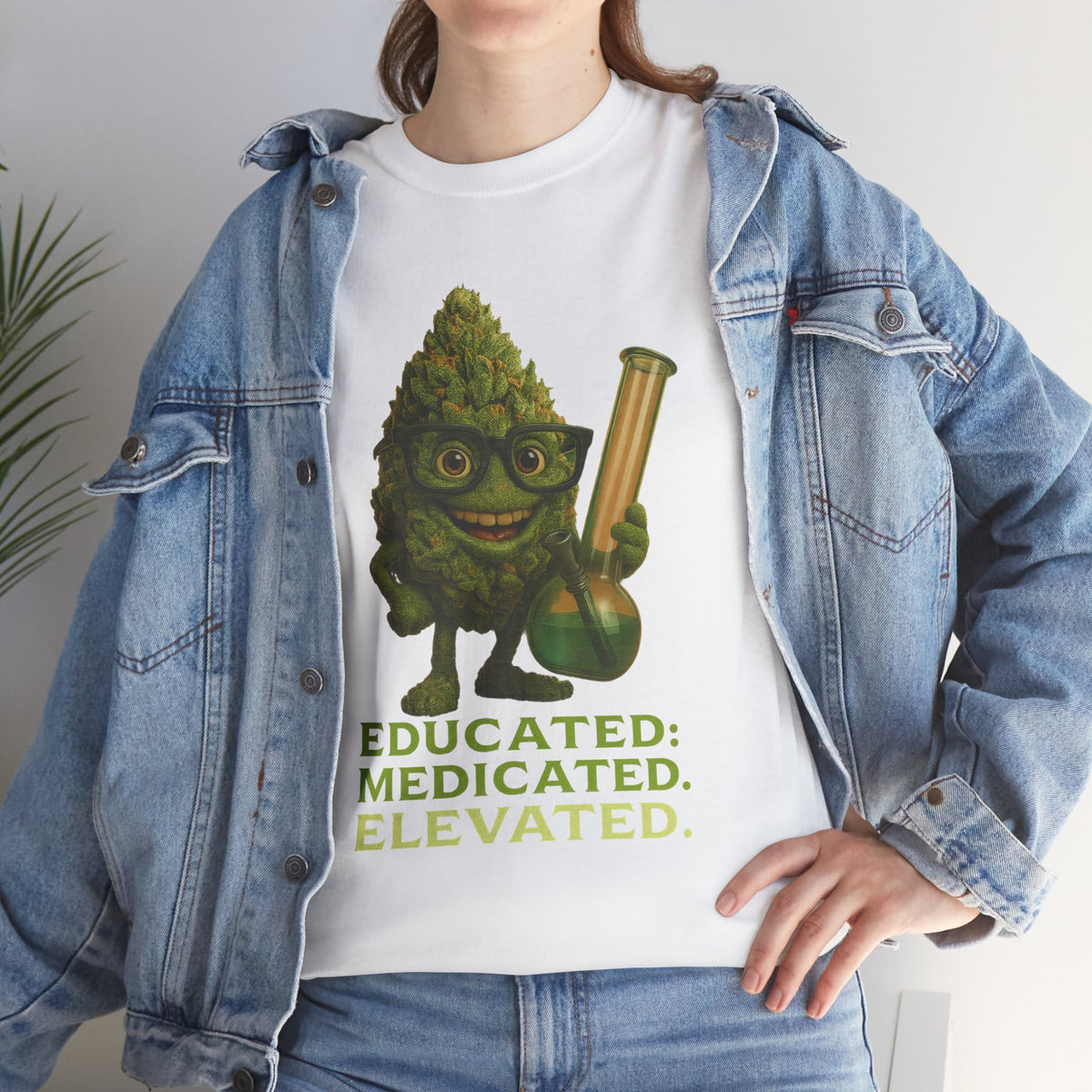 Educated. Medicated. Elevated. – Nerd Nug with Bong Tee