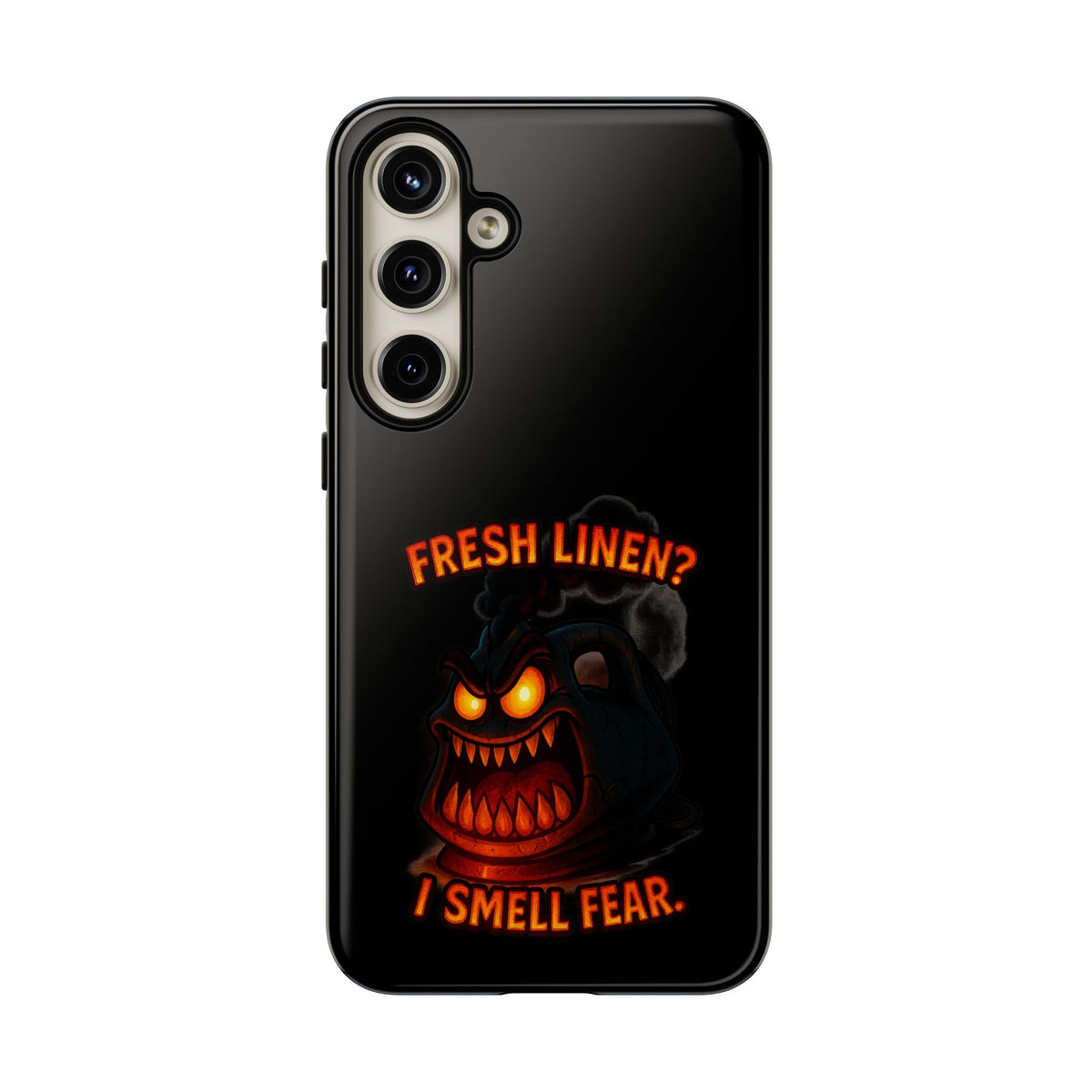 Phone Case — 'Fresh Linen? I Smell Fear.' Spooky Pumpkin Horror Protective Case