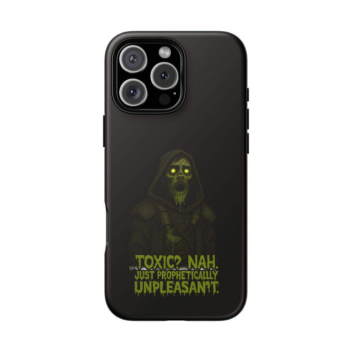 Phone Case — 'Toxic? Nah, Just Prophetically Unpleasant' Neon Grim Reaper Protective Cover