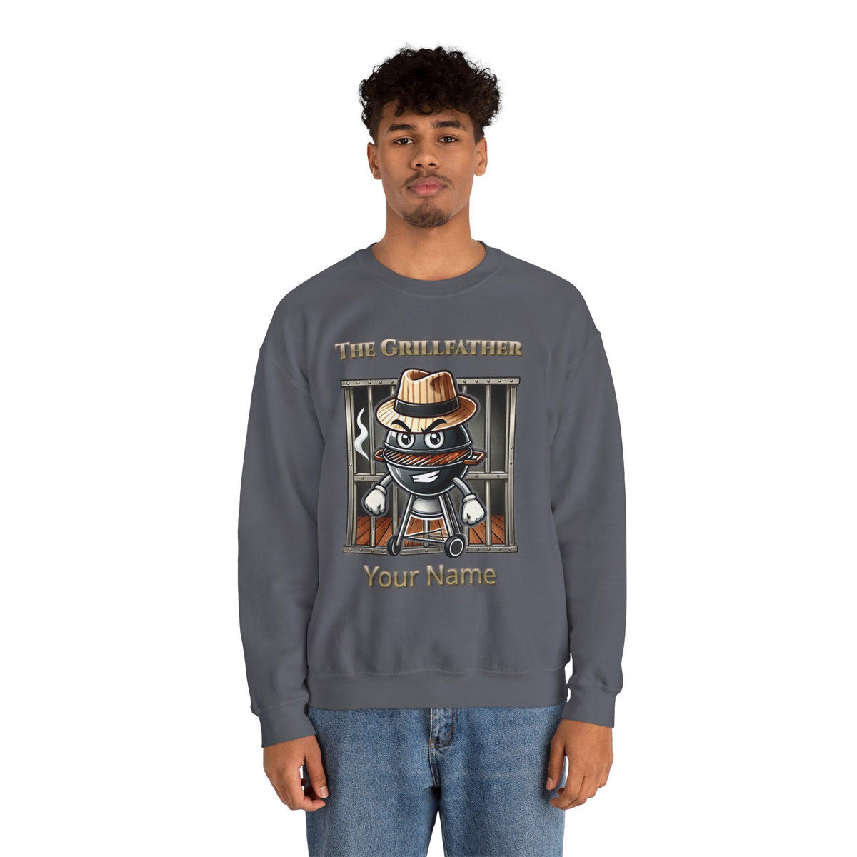 The Grillfather – Charcoal Crewneck Sweatshirt