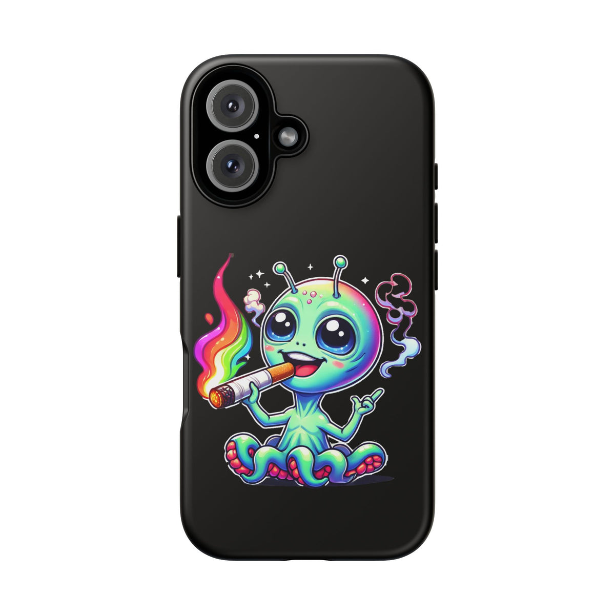 Alien Smoking Rainbow Joint Phone Case — Cute Psychedelic Cannabis iPhone Cover