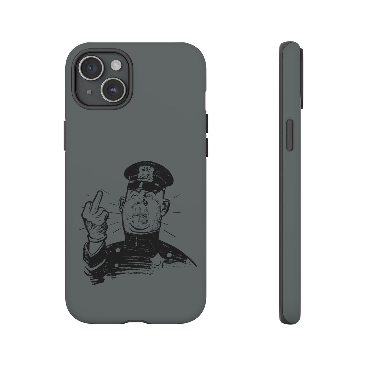 Vintage Cop Middle Finger Phone Case — Edgy Retro iPhone Protective Cover