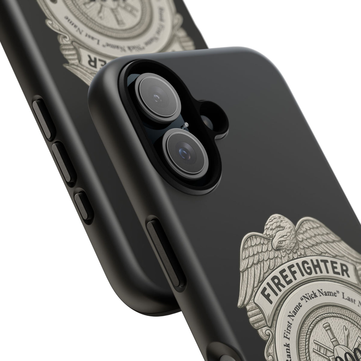 Firefighter Badge Tough Phone Case — Personalized Station Number Design