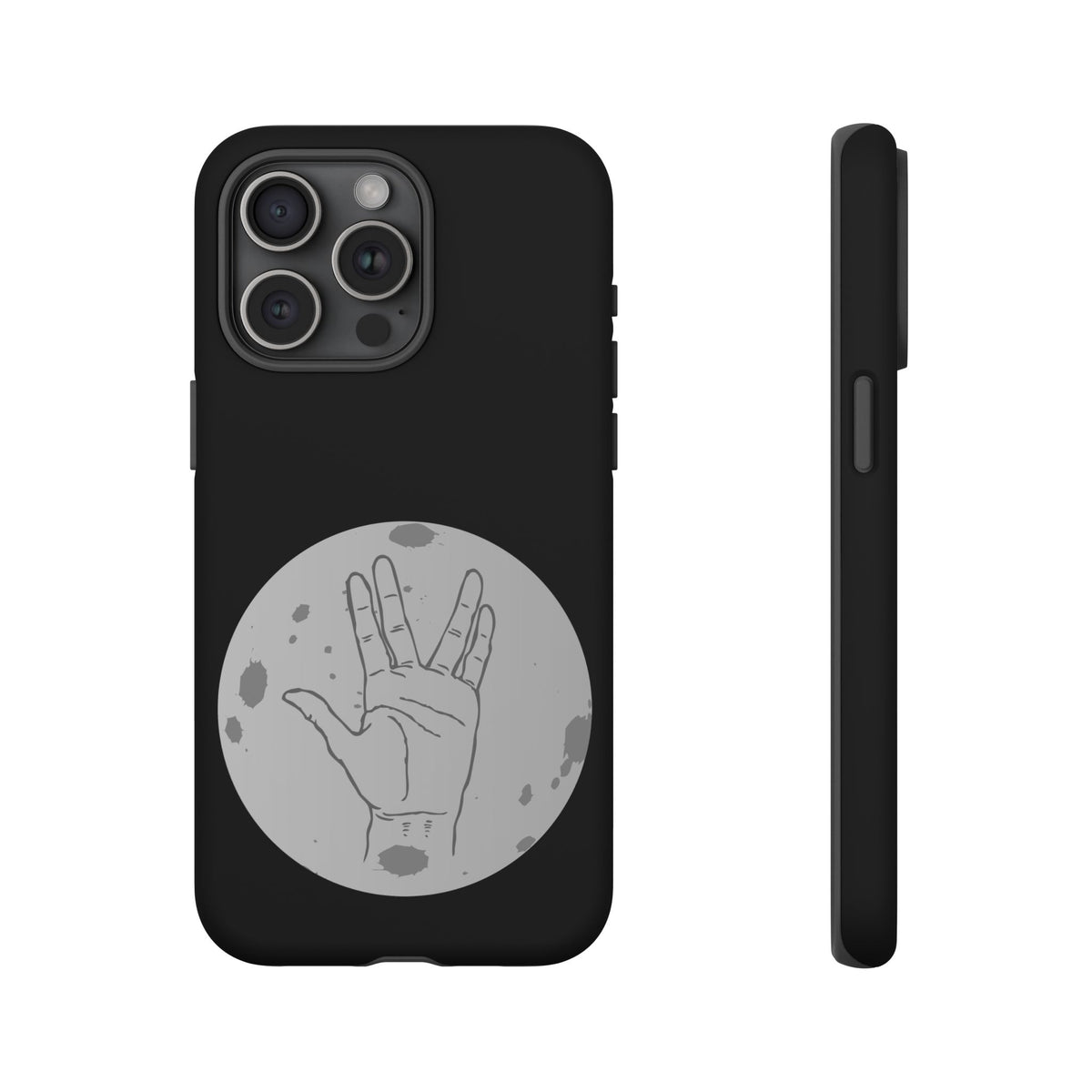 Spock Live Long Phone Case — Vulcan Salute Moon Graphic