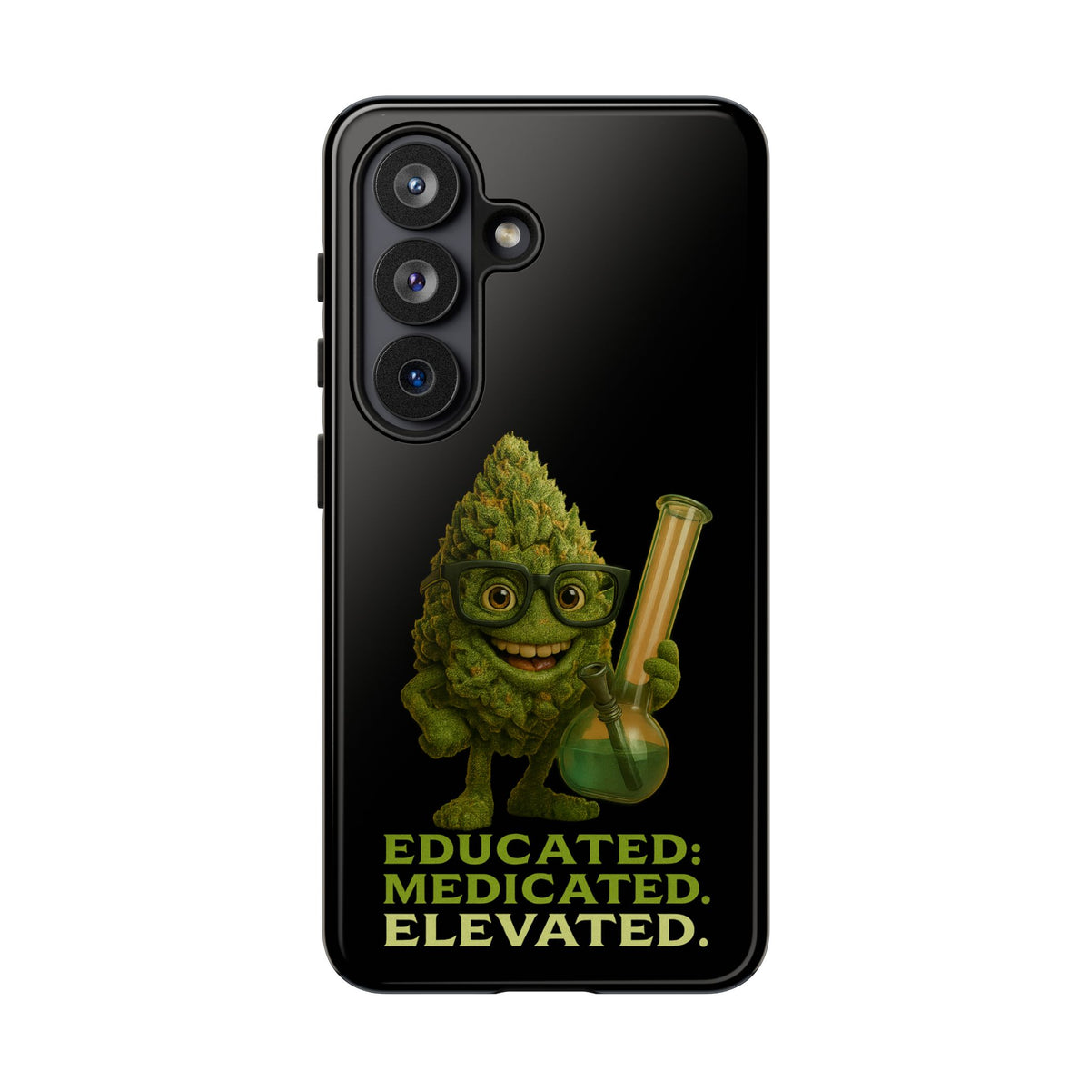 Phone Case — "Educated. Medicated. Elevated." Cute Bud Scientist Design