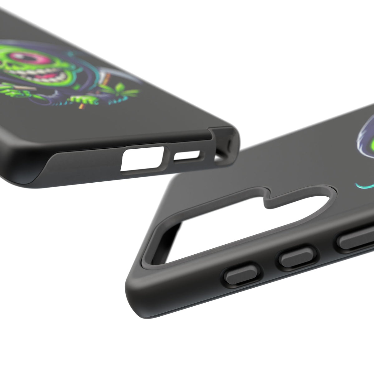 Grinning Stoner Grim Reaper Phone Case – Cannabis Skull iPhone Cover