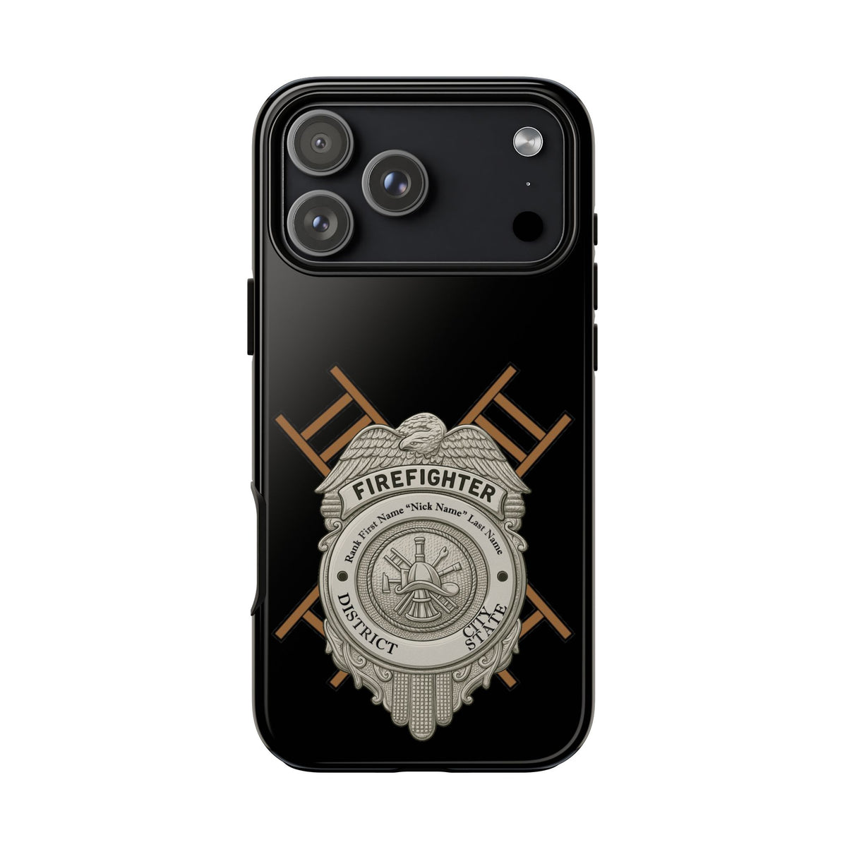 Firefighter Badge Tough Phone Case — Firefighter Helmet & Ladders Protective Case