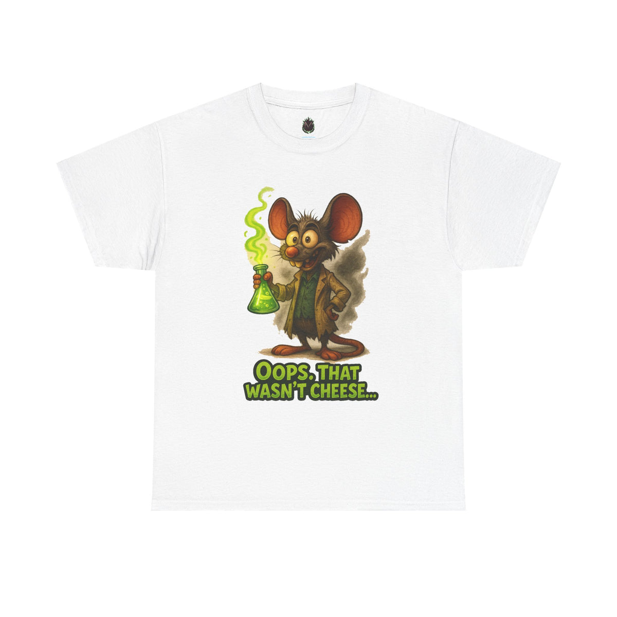 Oops That Wasn't Cheese mouse scientist T-Shirt | funny lab rat design