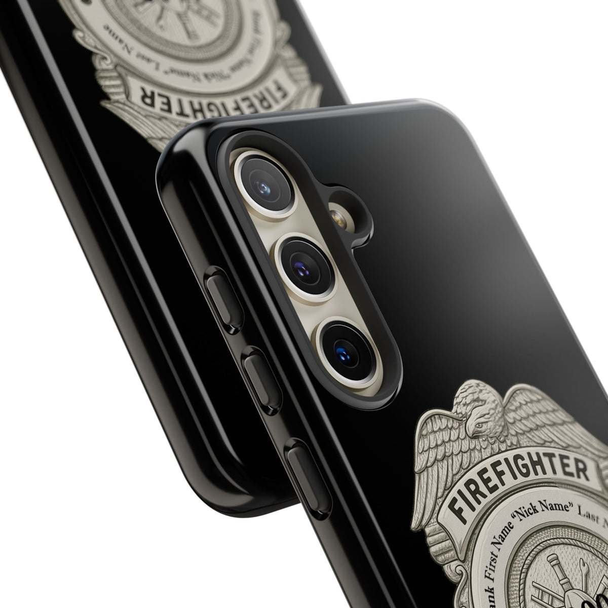 Firefighter Badge Tough Phone Case — Personalized Station Number Design