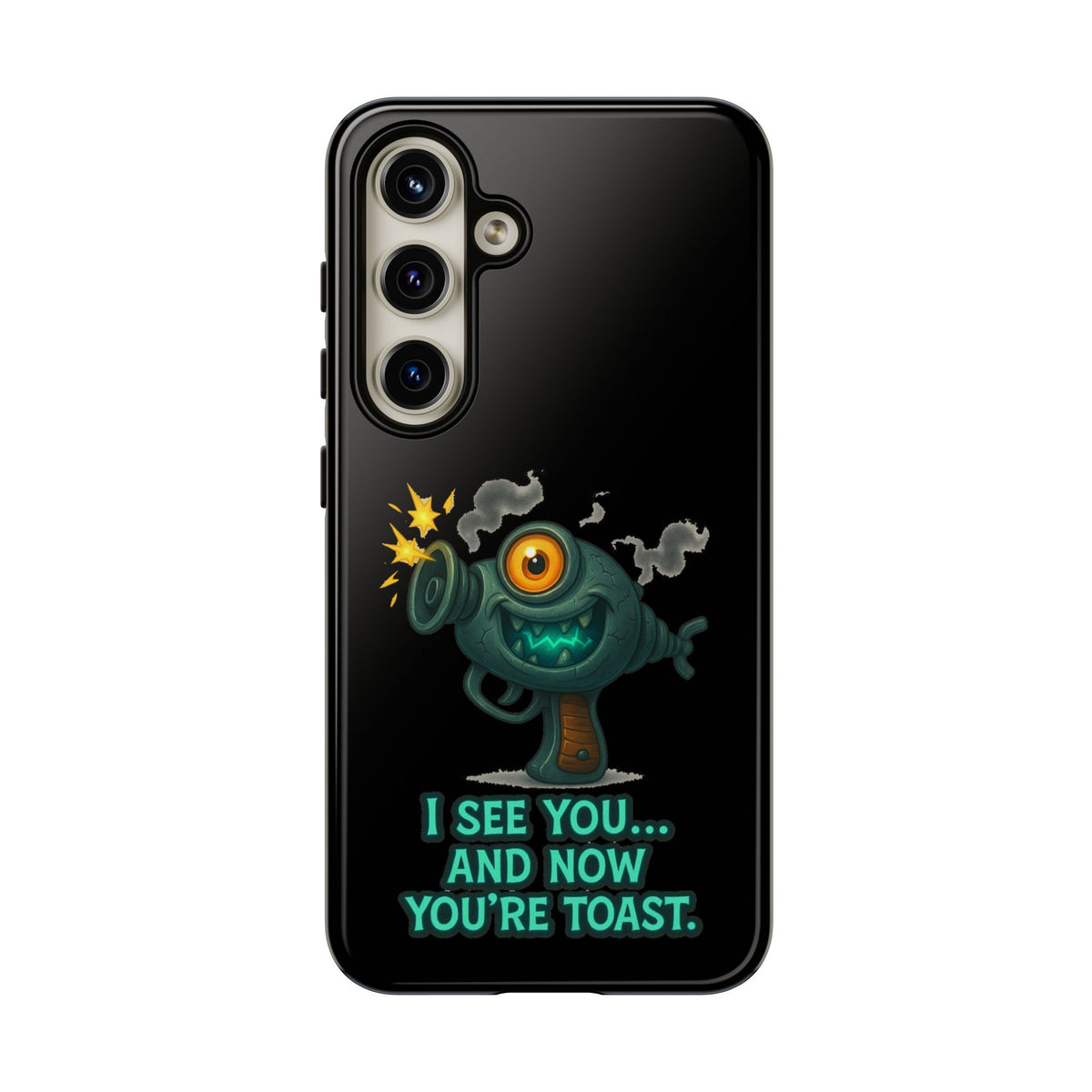 Phone Case — Cute Zombie Blaster Design with "I See You... And Now You're Toast"