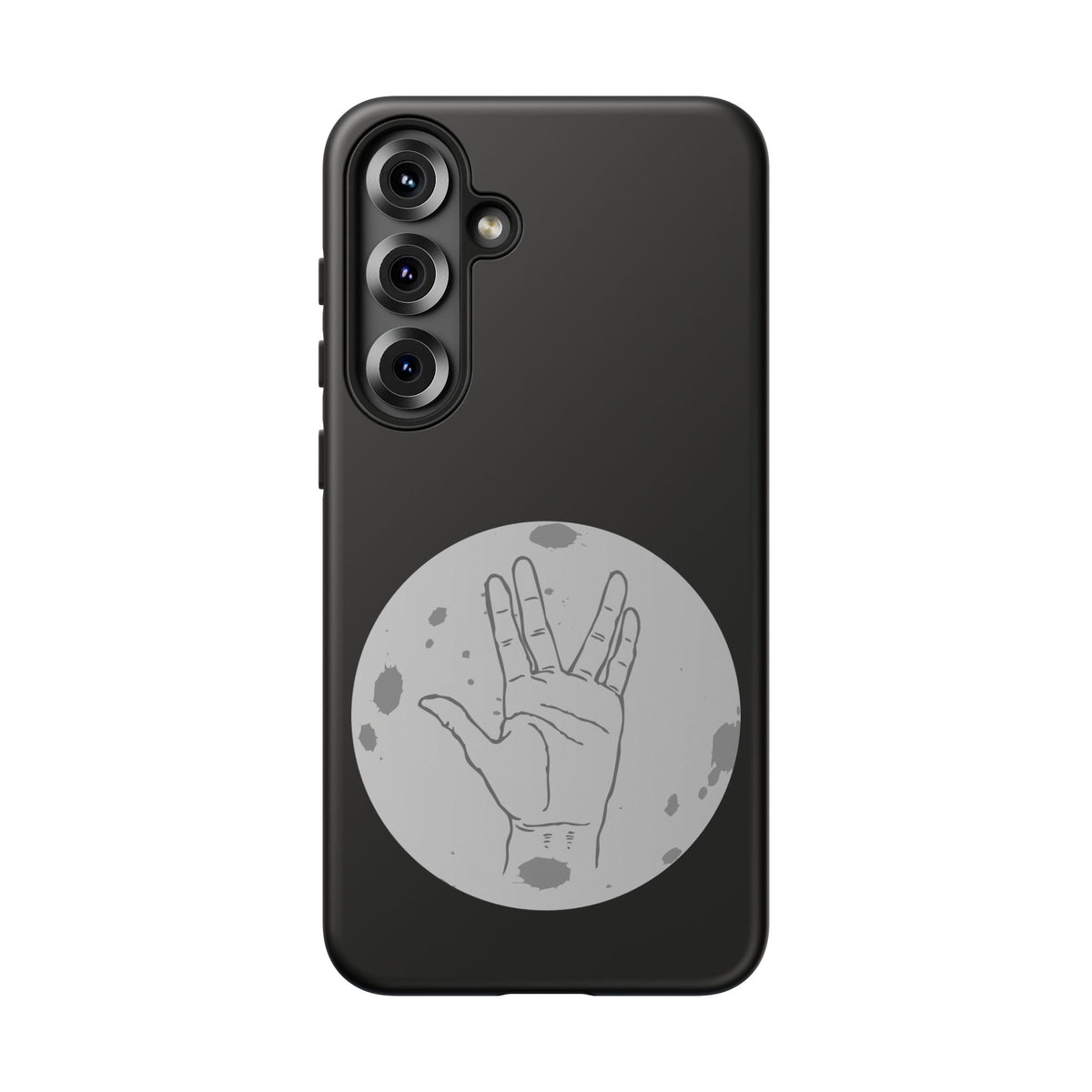Spock Live Long Phone Case — Vulcan Salute Moon Graphic