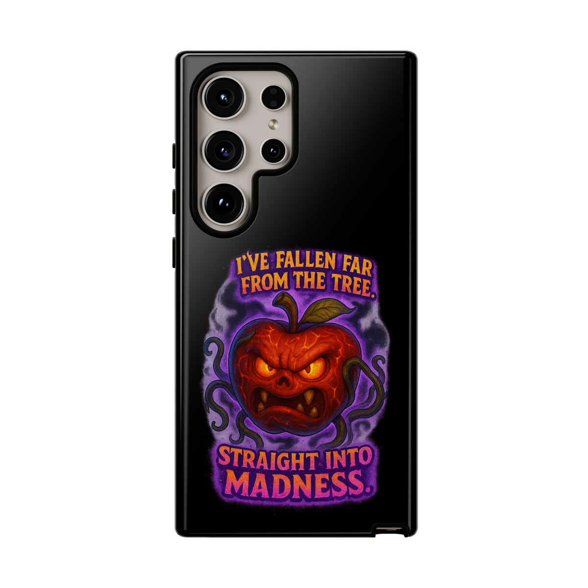Phone Case — 'I've Fallen Far From the Tree, Straight Into Madness' Pumpkin Horror Design