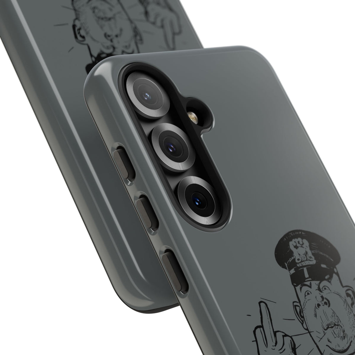 Vintage Cop Middle Finger Phone Case — Edgy Retro iPhone Protective Cover