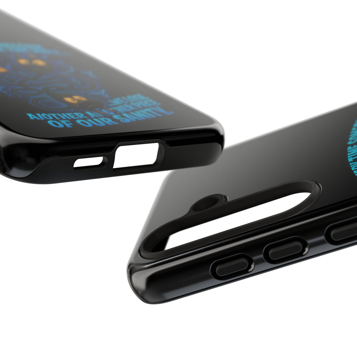 Phone Case — 'Every Time Someone Yanks Us From the Wall... We Lose Another Piece of Our Sanity' Blue Monster Design