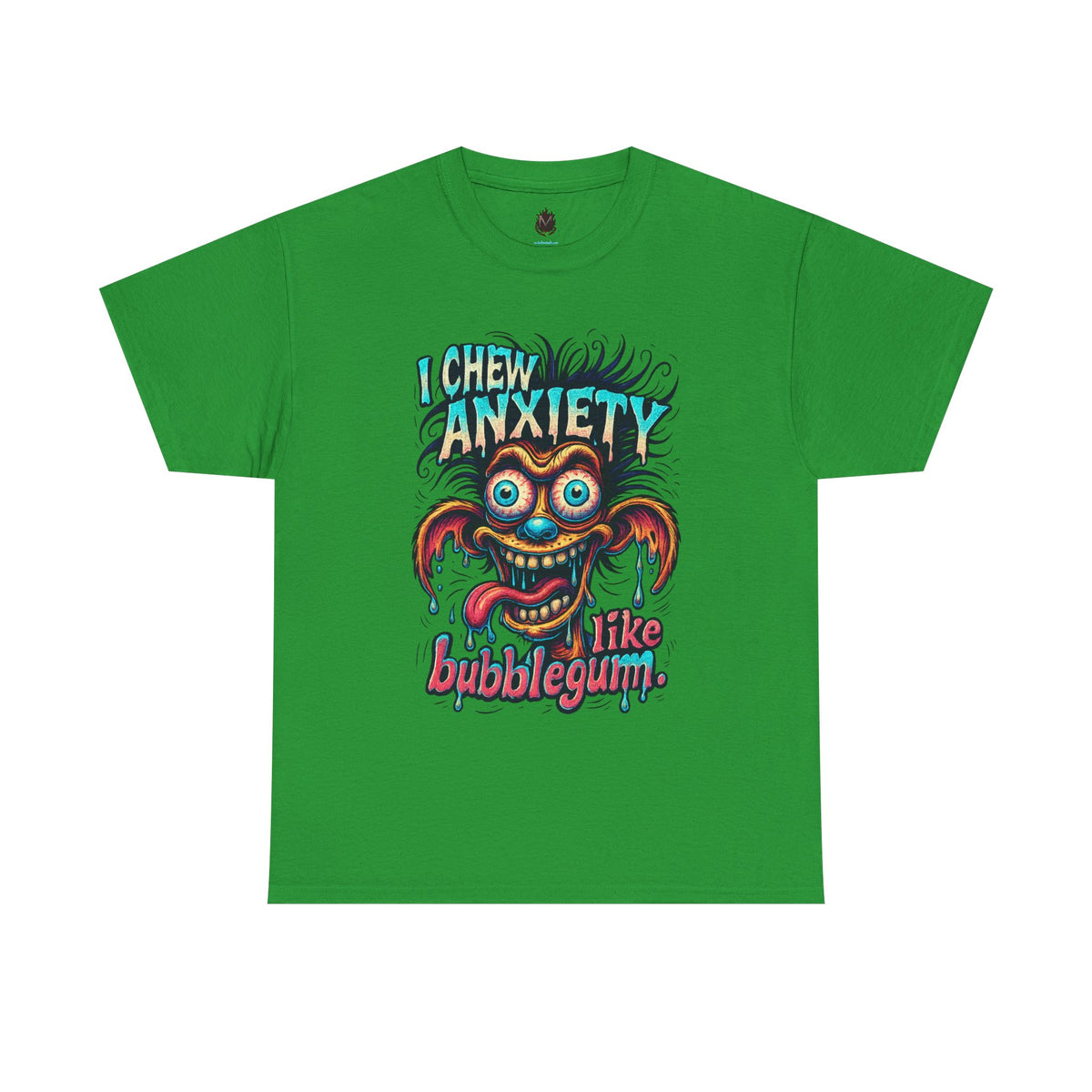 I Chew Anxiety Like Bubblegum T-Shirt | Retro Monster Illustration
