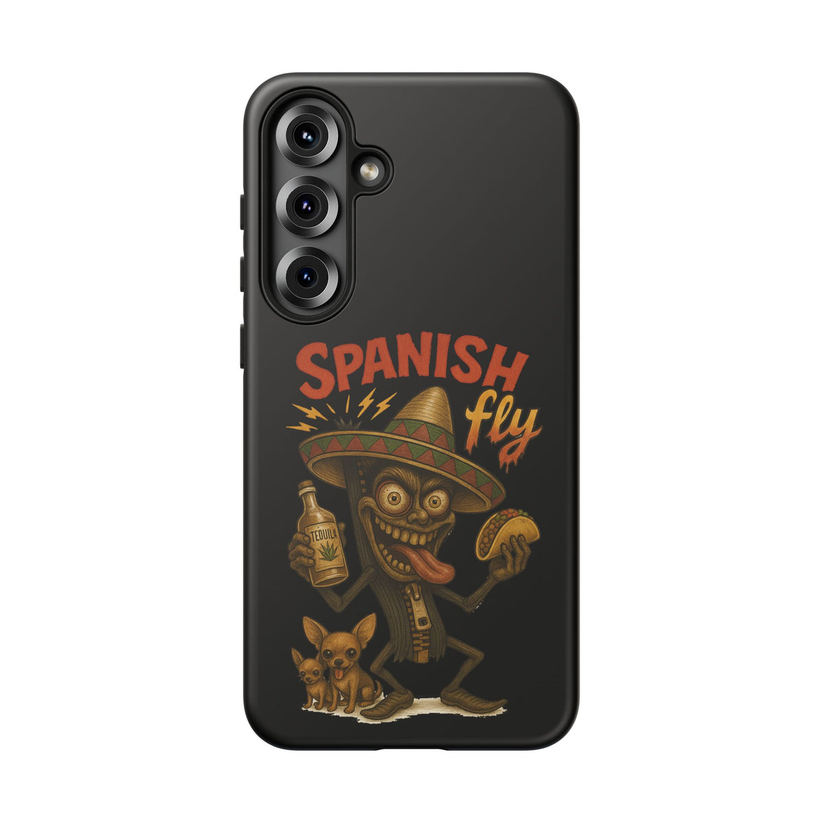 Spanish Fly Tough Phone Case — Retro Skull Sombrero Design