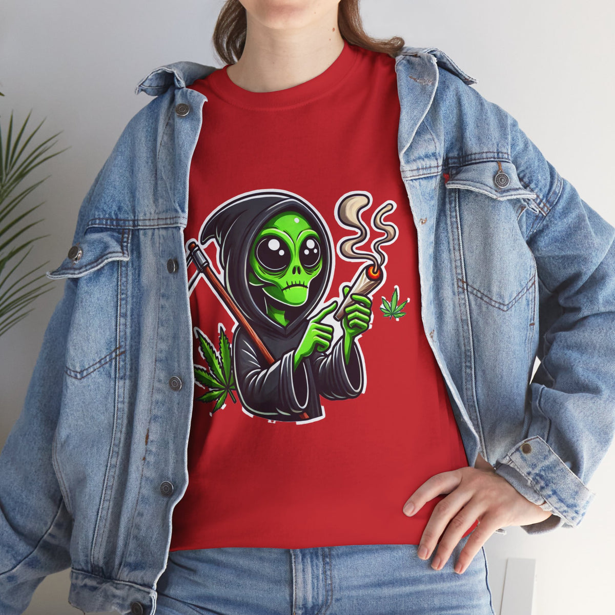 Grim Reaper Alien Smoking Joint T‑Shirt