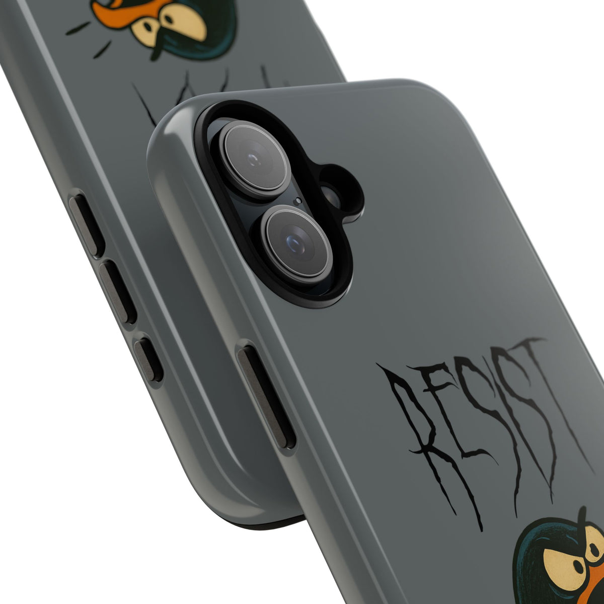 Resist Angry Penguin Phone Case — Protective iPhone Case with Bold Cartoon Design