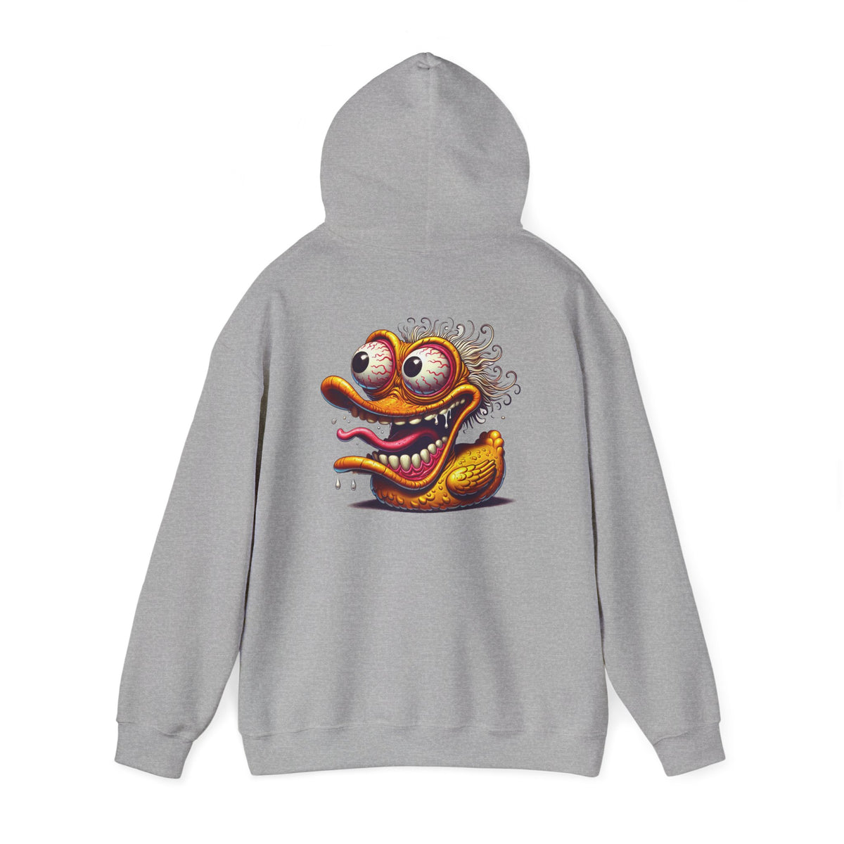 Duck Character Hoodie – Quirky Crazy Duck Illustration Pullover